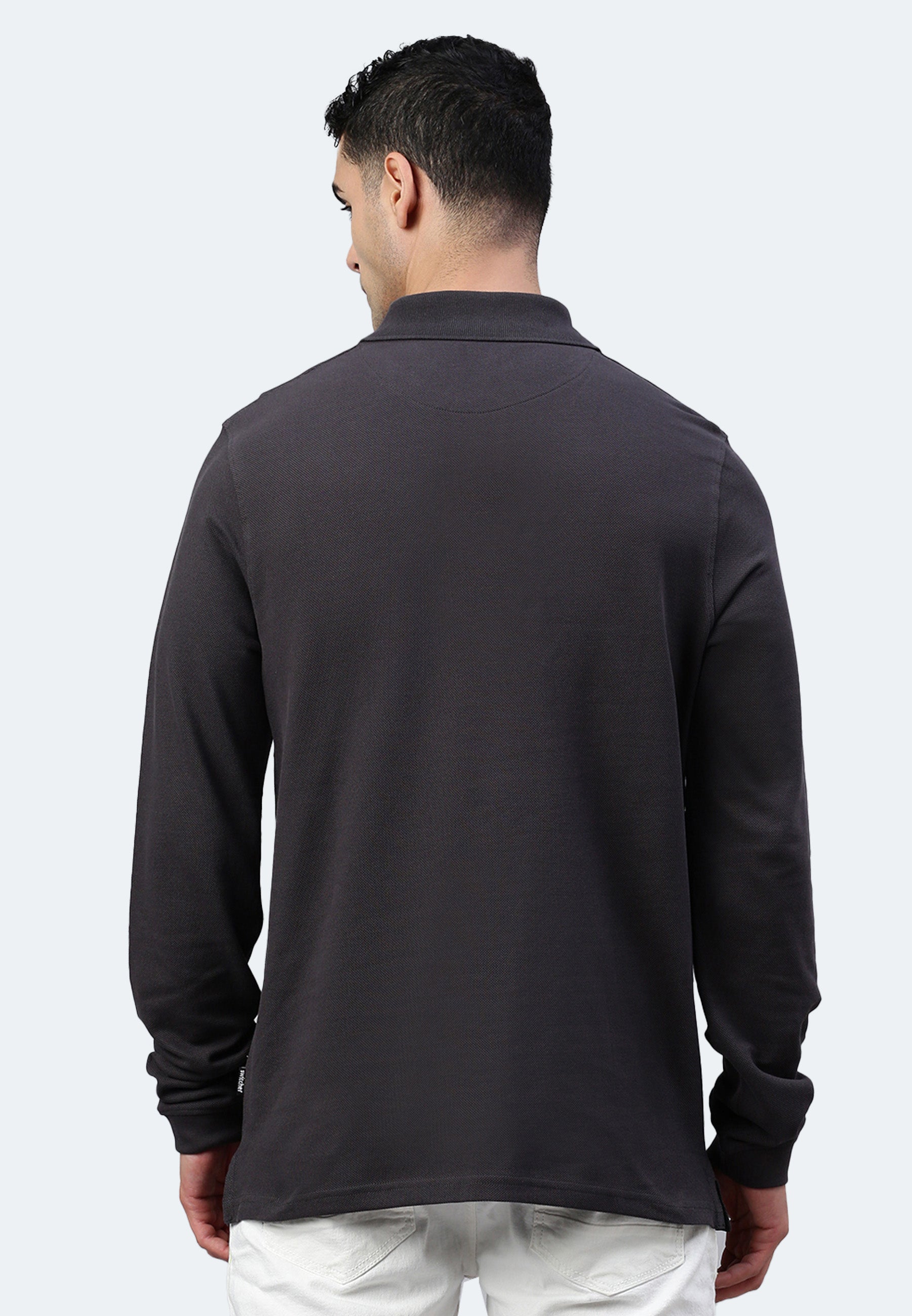 Langarm Baumwoll Piqué Poloshirt Ralph