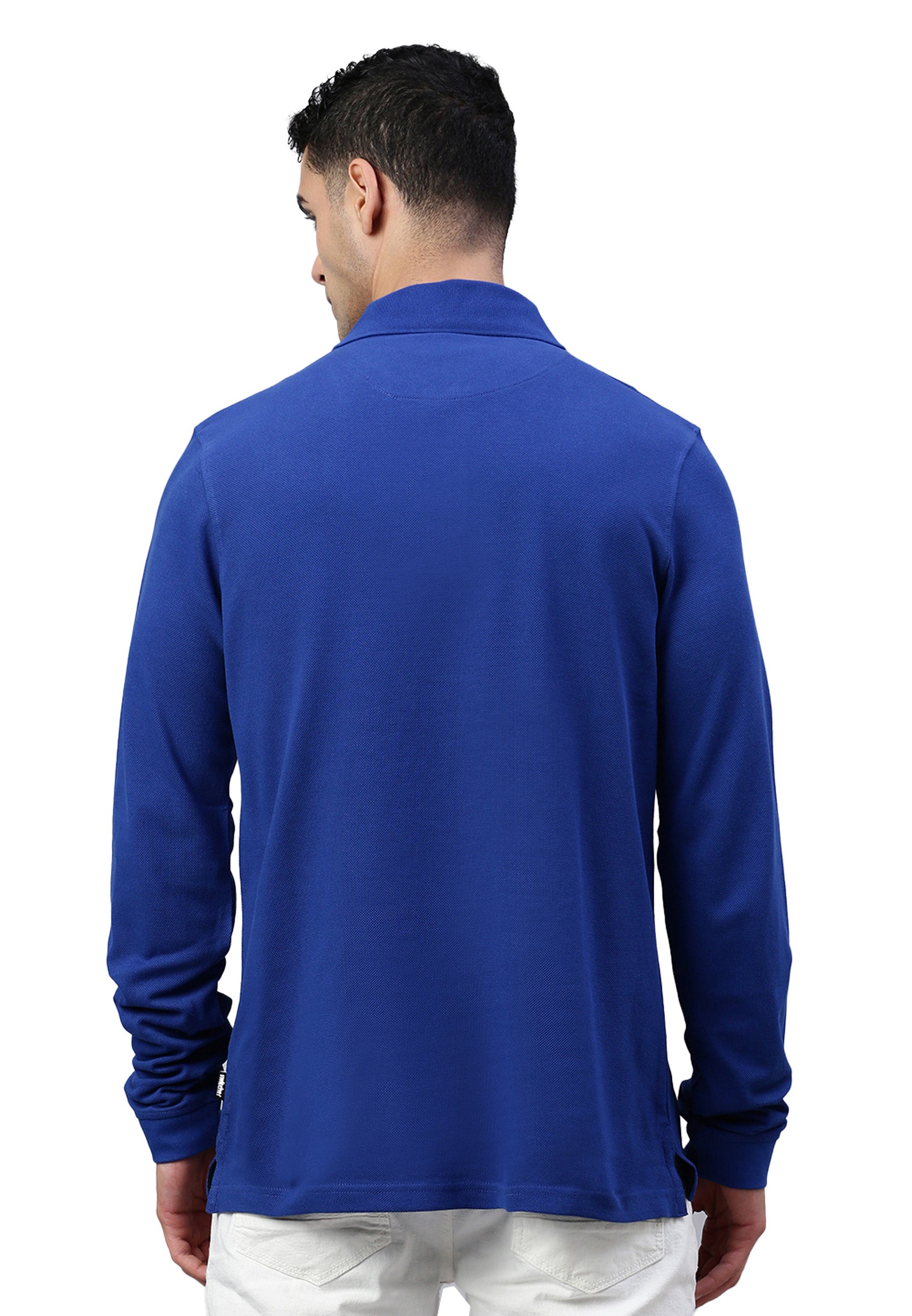 Langarm Baumwoll Piqué Poloshirt Ralph