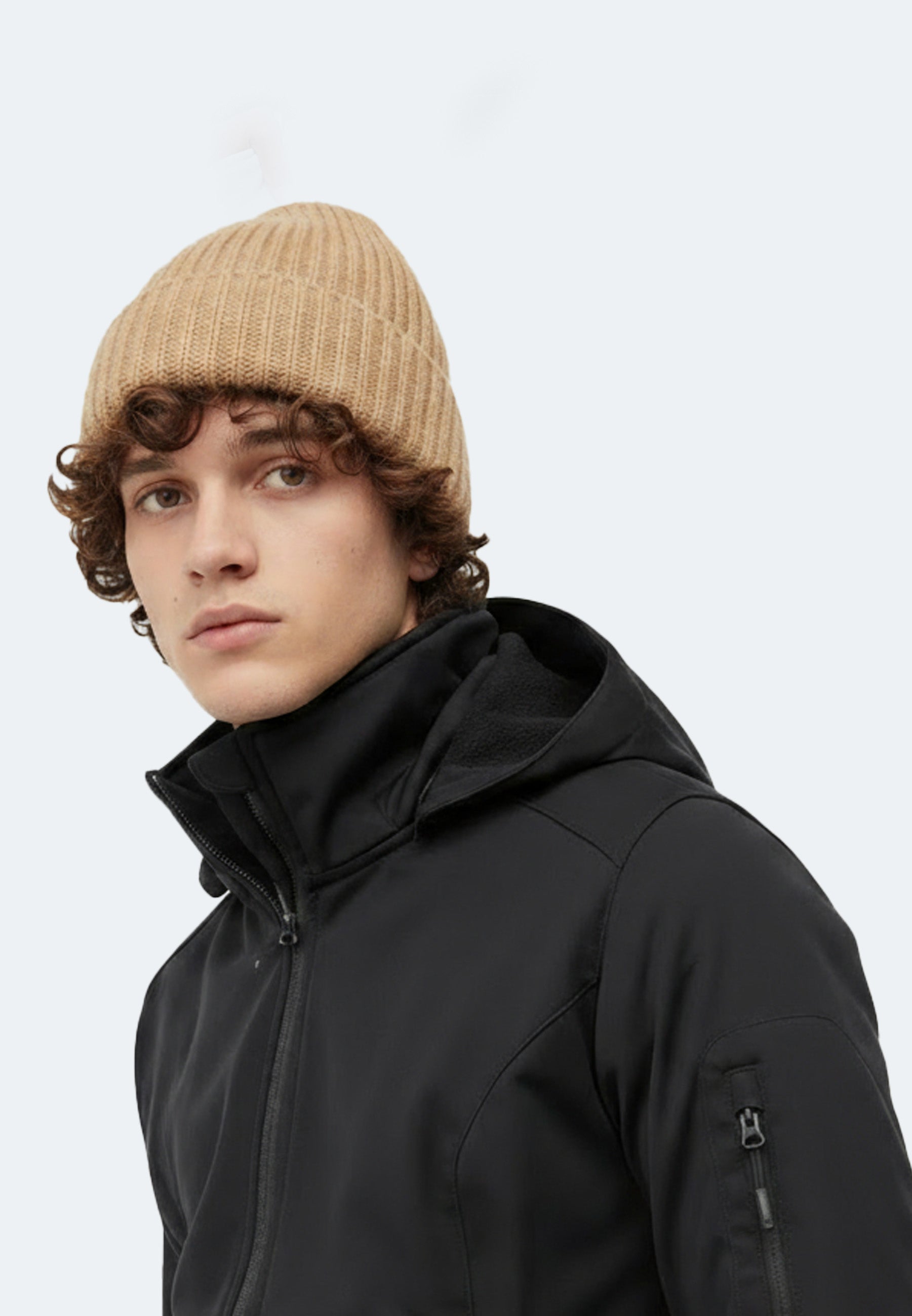 Merino Wolle Beanie mit hohem Umschlag - Malo