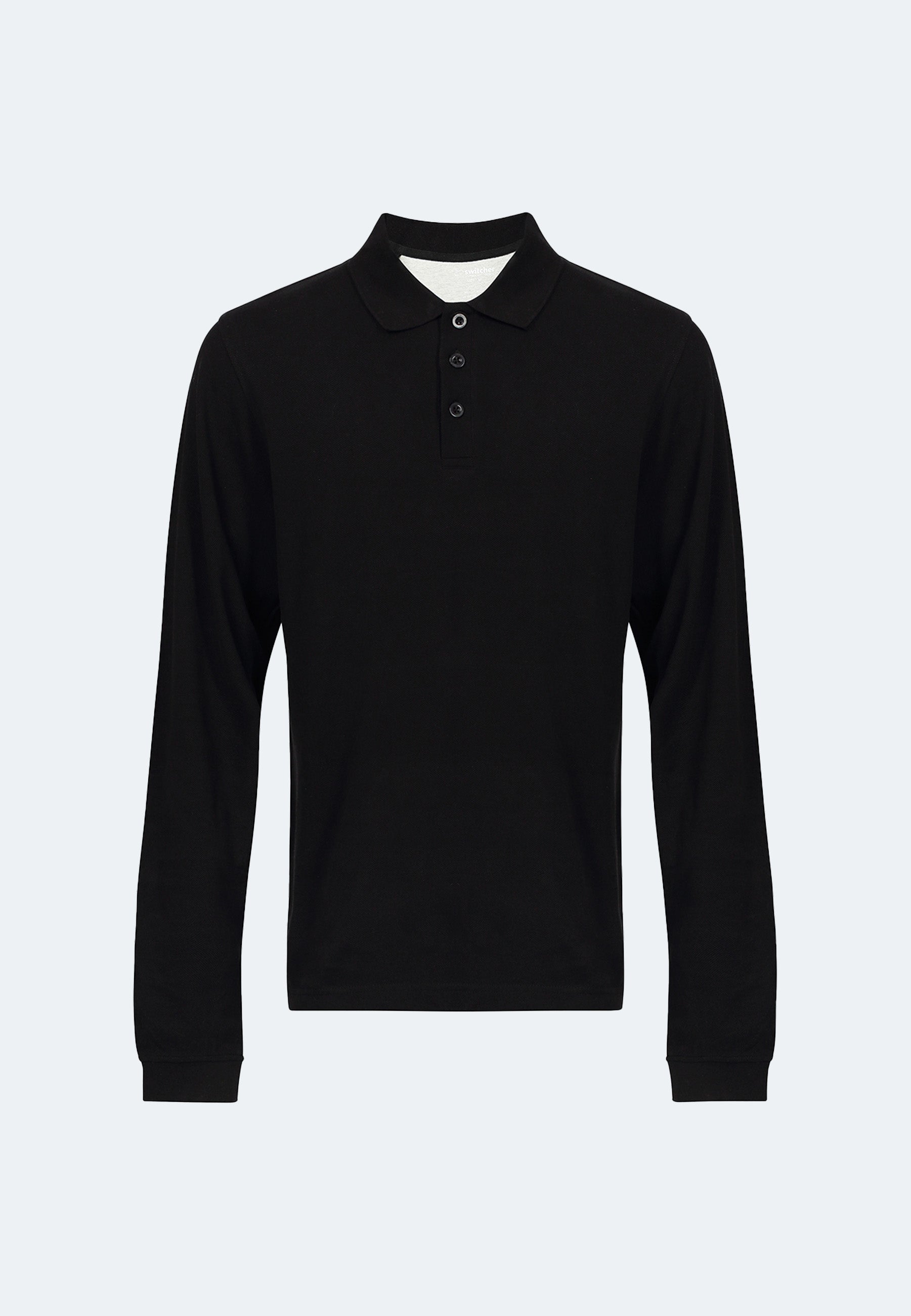 Langarm Baumwoll Piqué Poloshirt Ralph