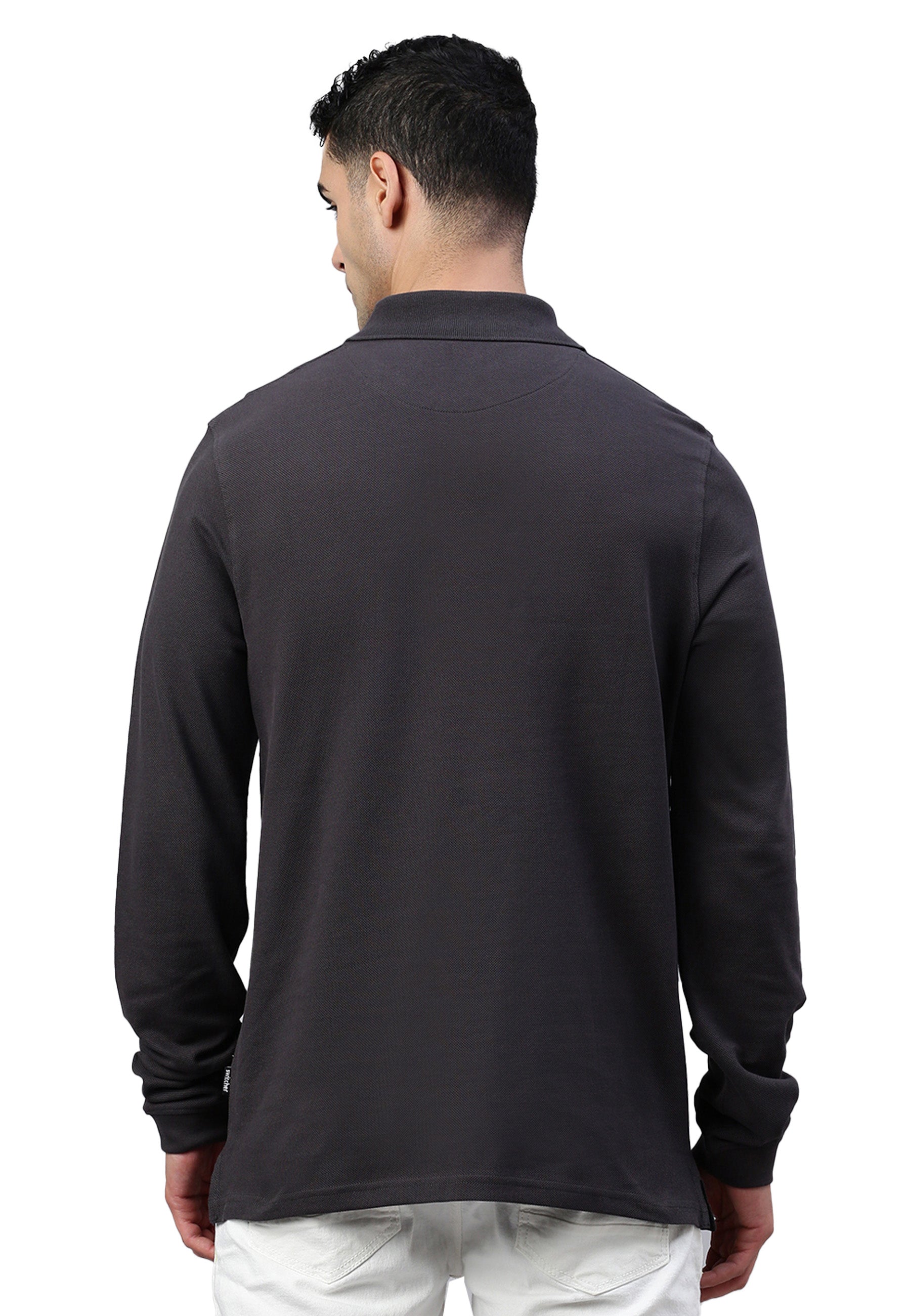 Langarm Baumwoll Piqué Poloshirt Ralph