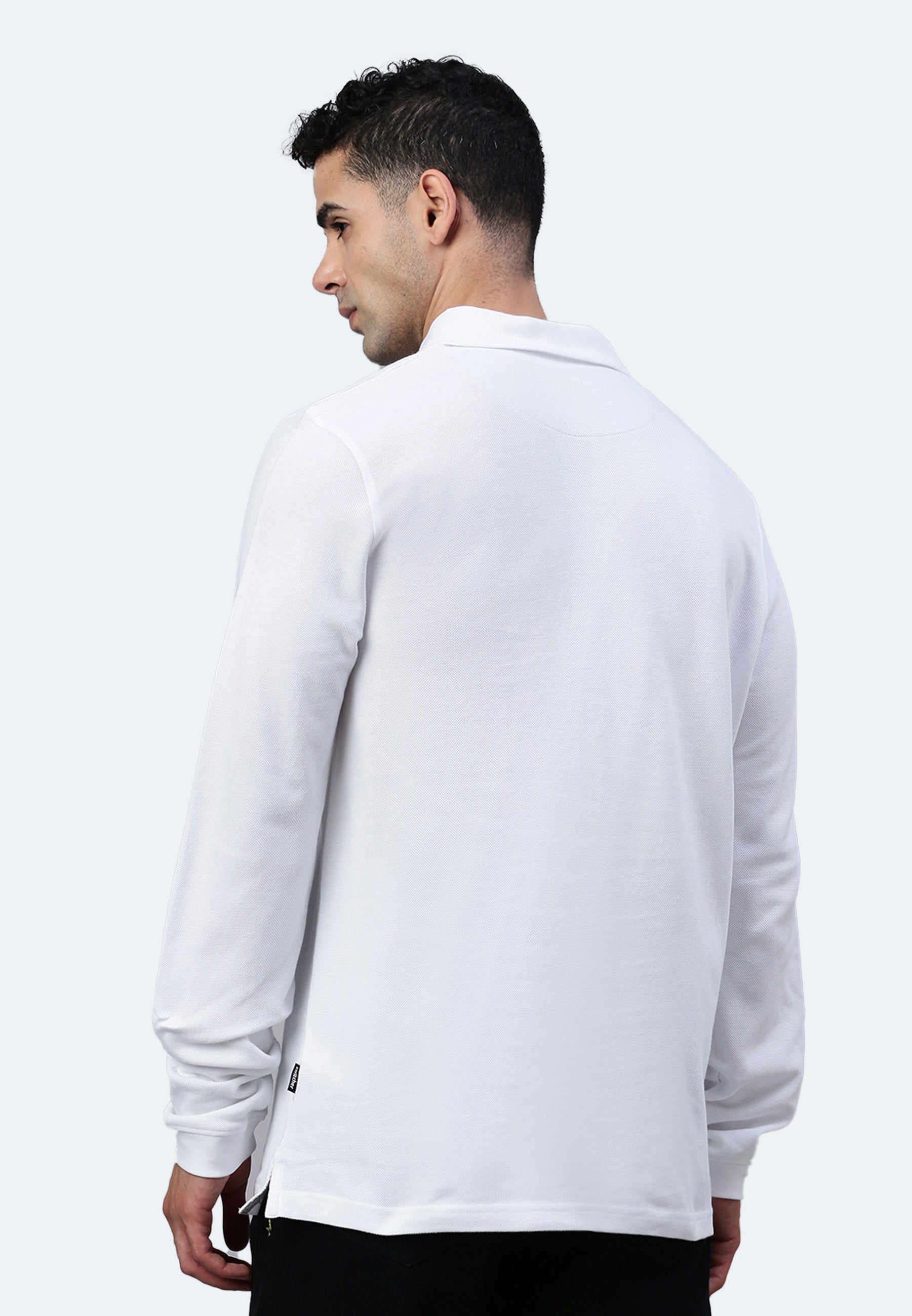 Langarm Baumwoll Piqué Poloshirt Ralph