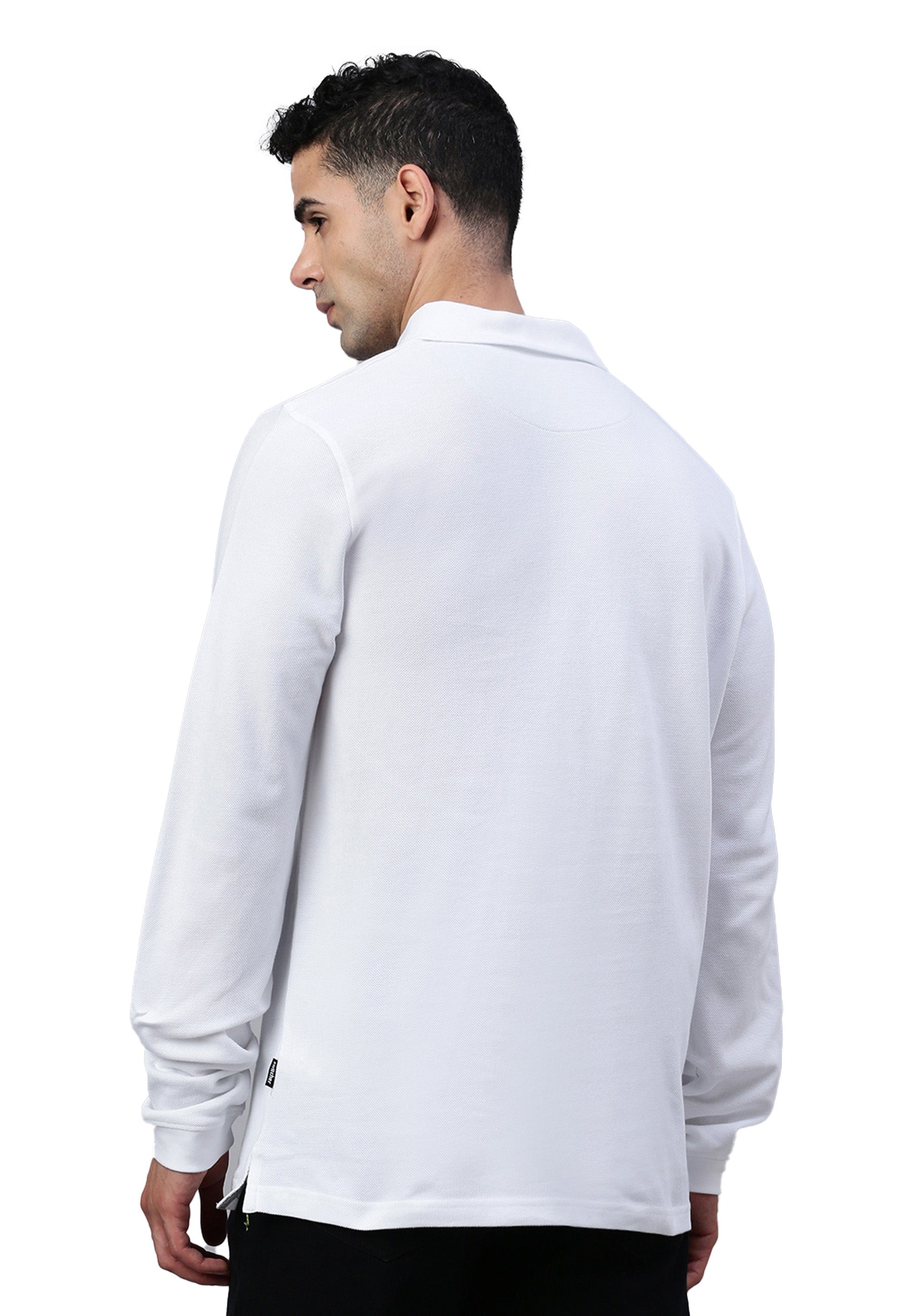 Langarm Baumwoll Piqué Poloshirt Ralph