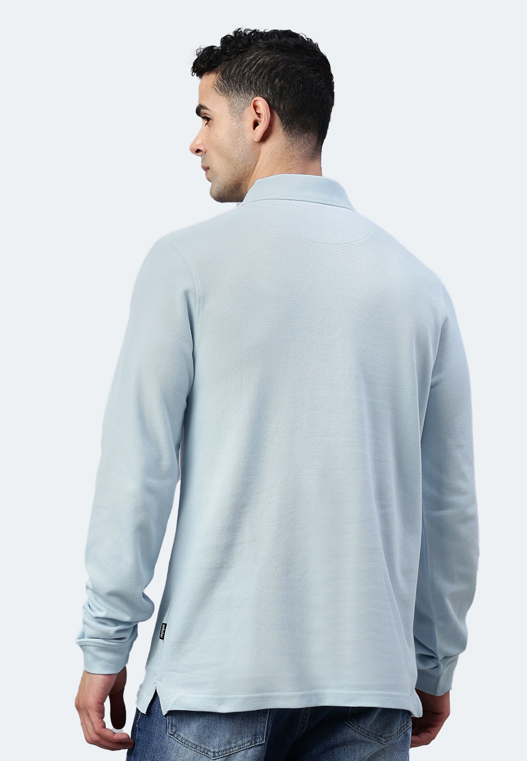 Langarm Baumwoll Piqué Poloshirt Ralph