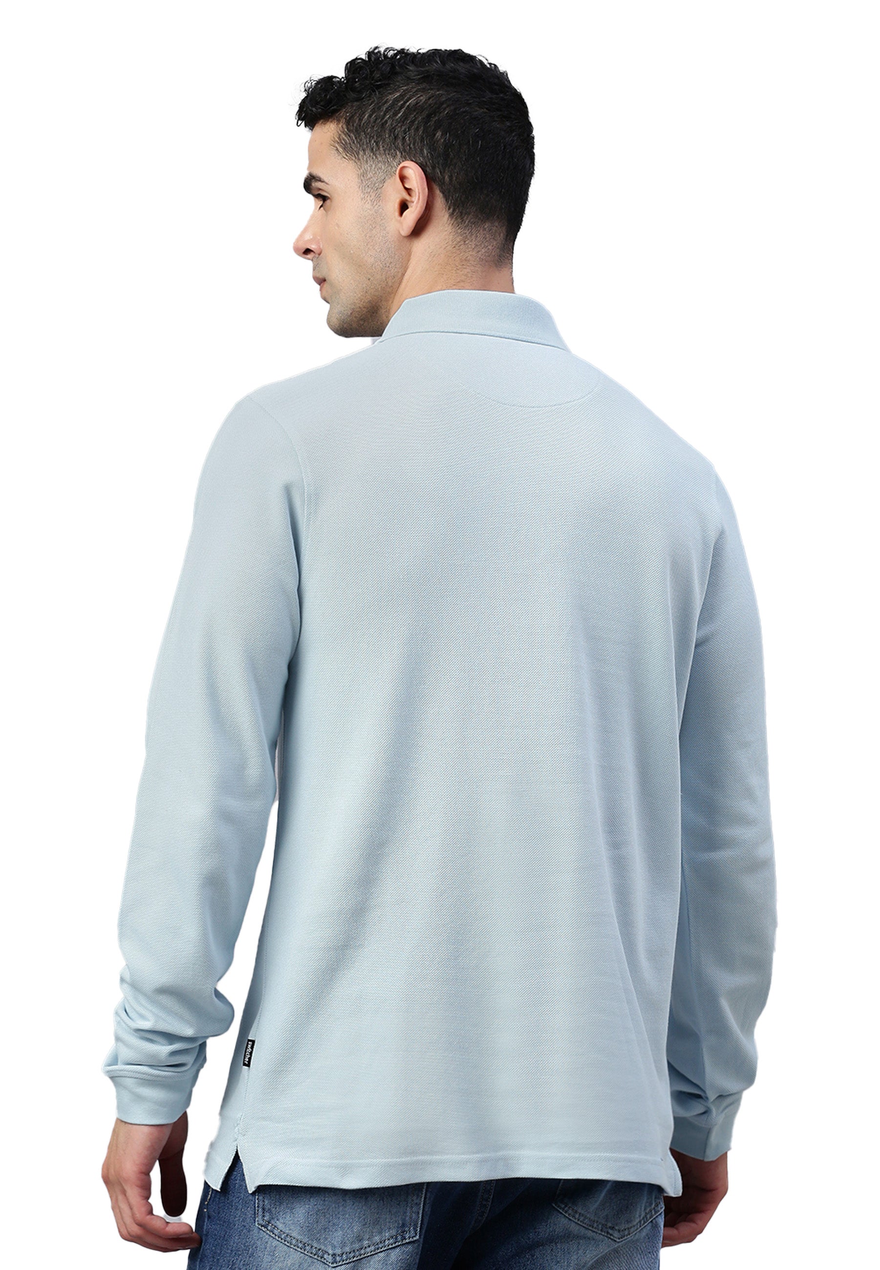 Langarm Baumwoll Piqué Poloshirt Ralph