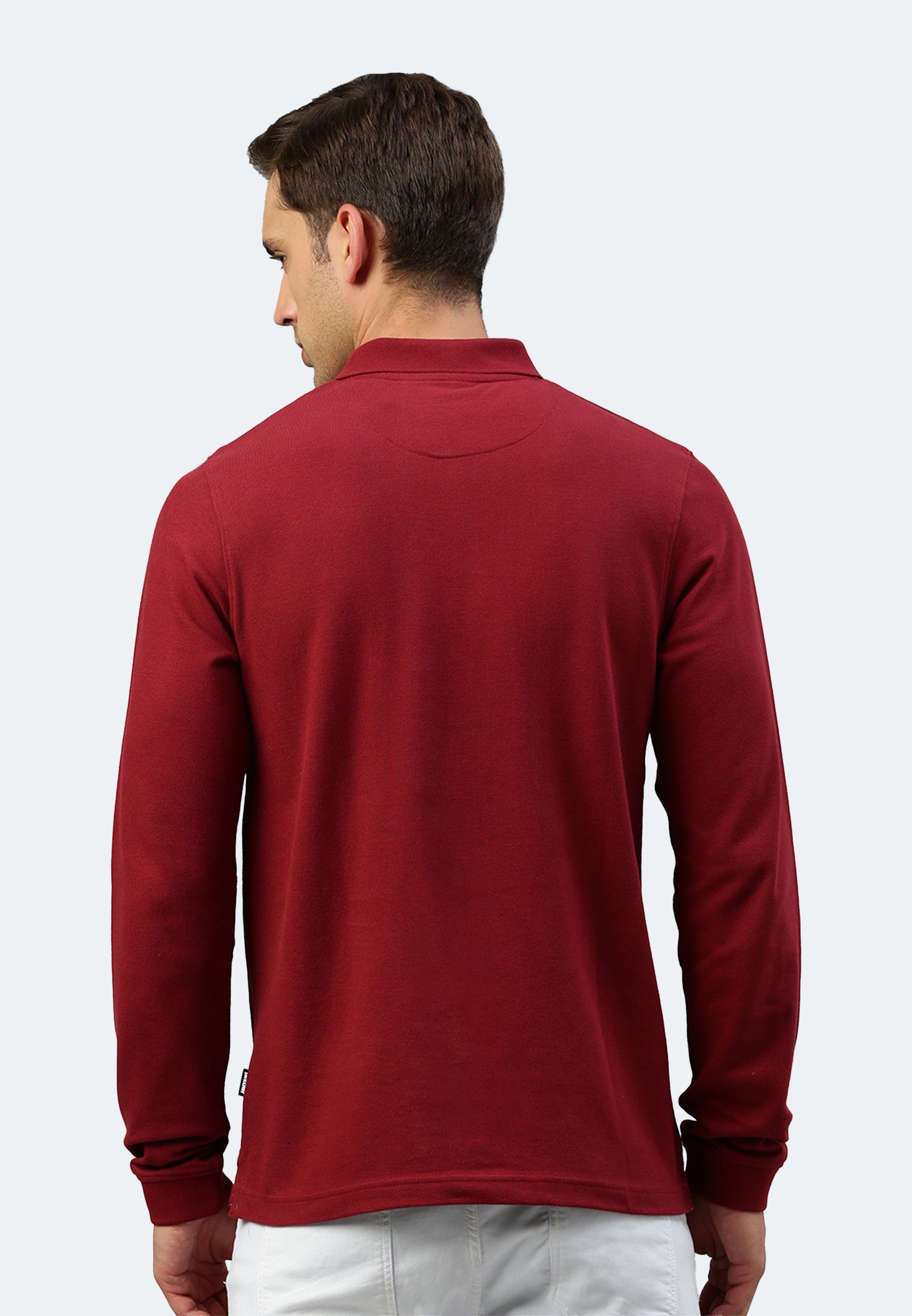 Langarm Baumwoll Piqué Poloshirt Ralph