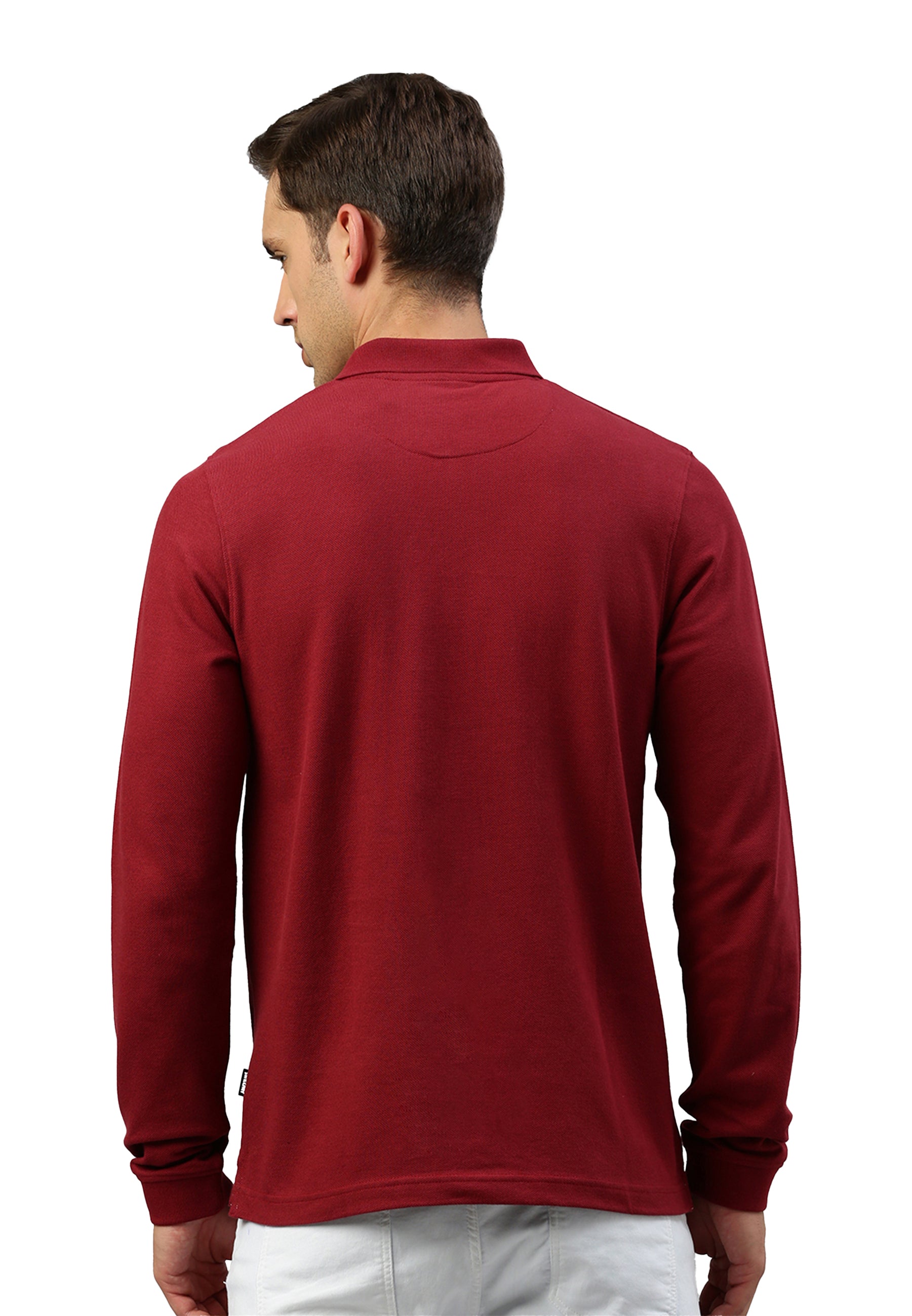 Langarm Baumwoll Piqué Poloshirt Ralph