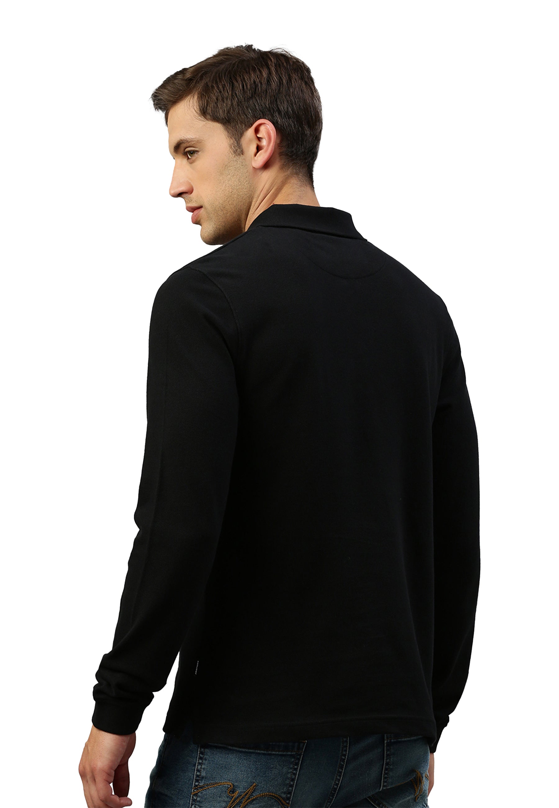 Langarm Baumwoll Piqué Poloshirt Ralph