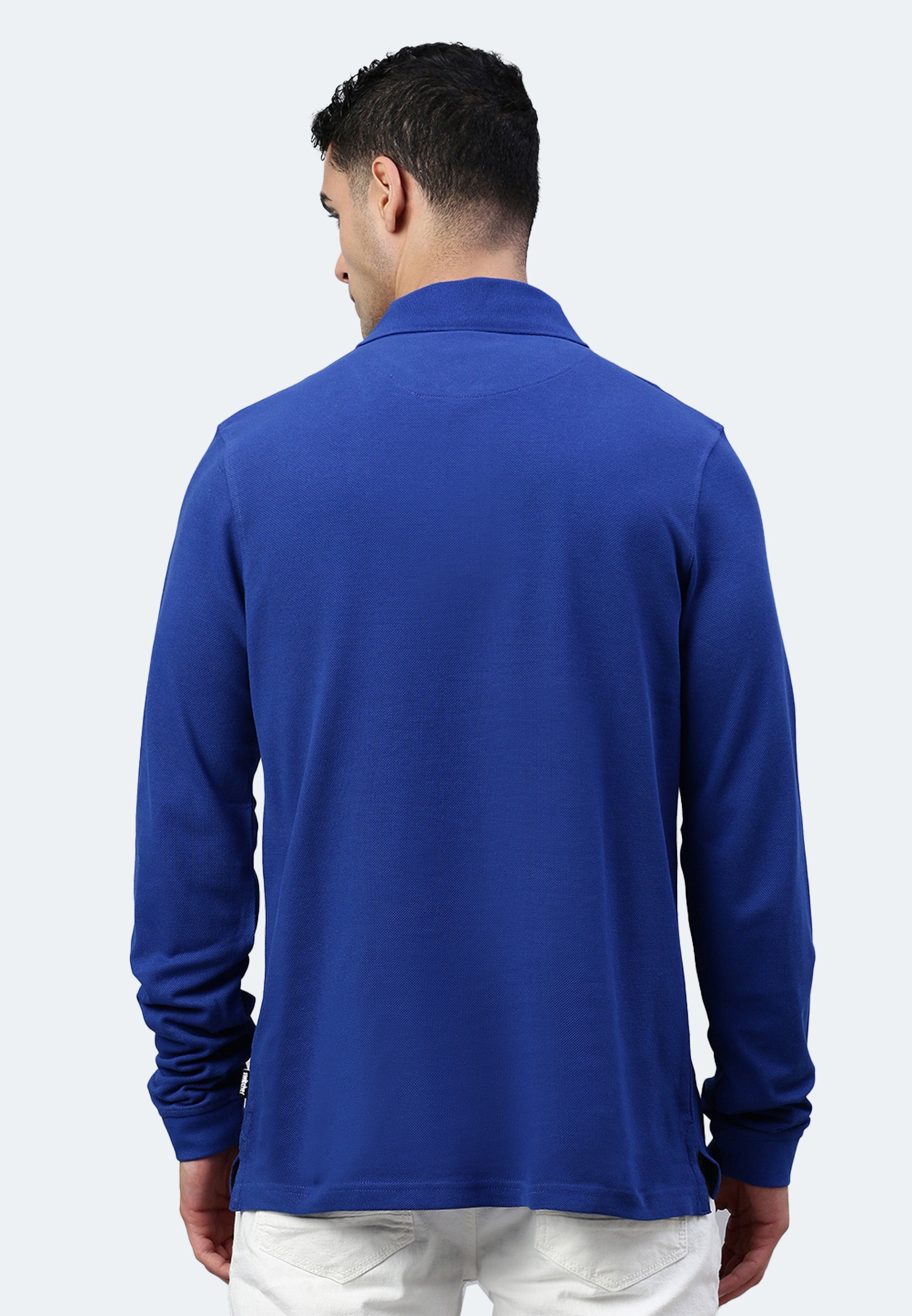 Langarm Baumwoll Piqué Poloshirt Ralph