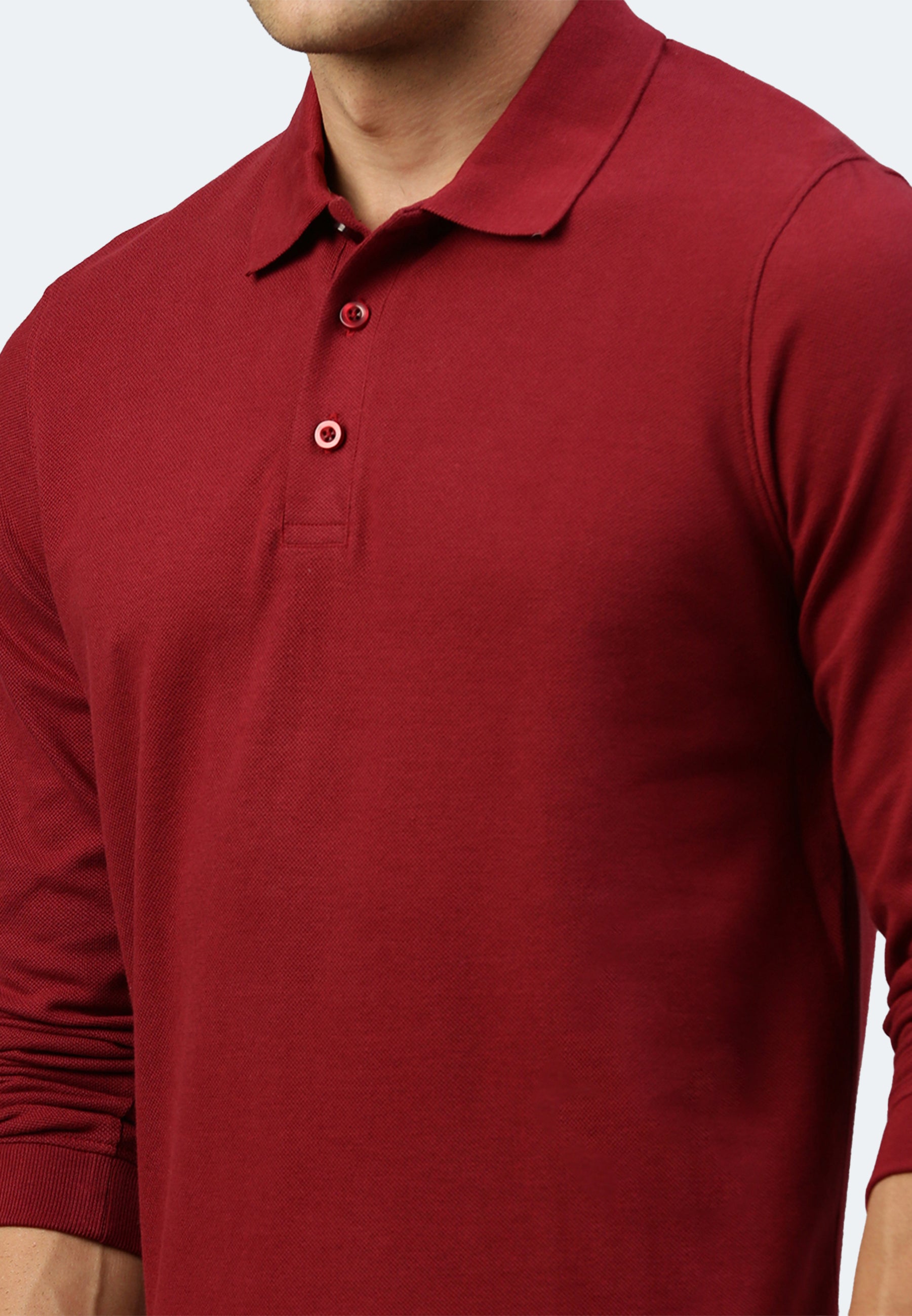 Langarm Baumwoll Piqué Poloshirt Ralph