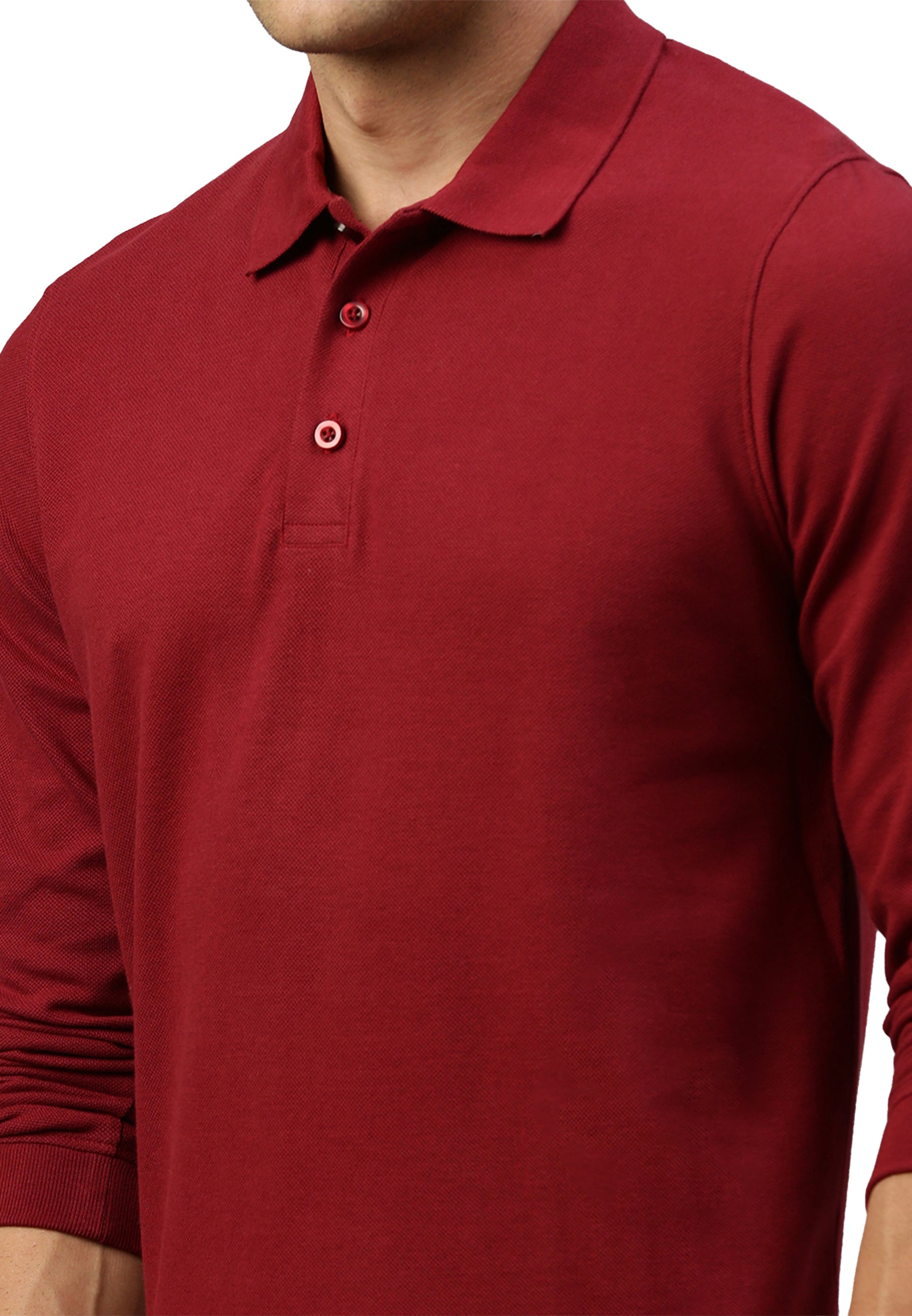 Langarm Baumwoll Piqué Poloshirt Ralph