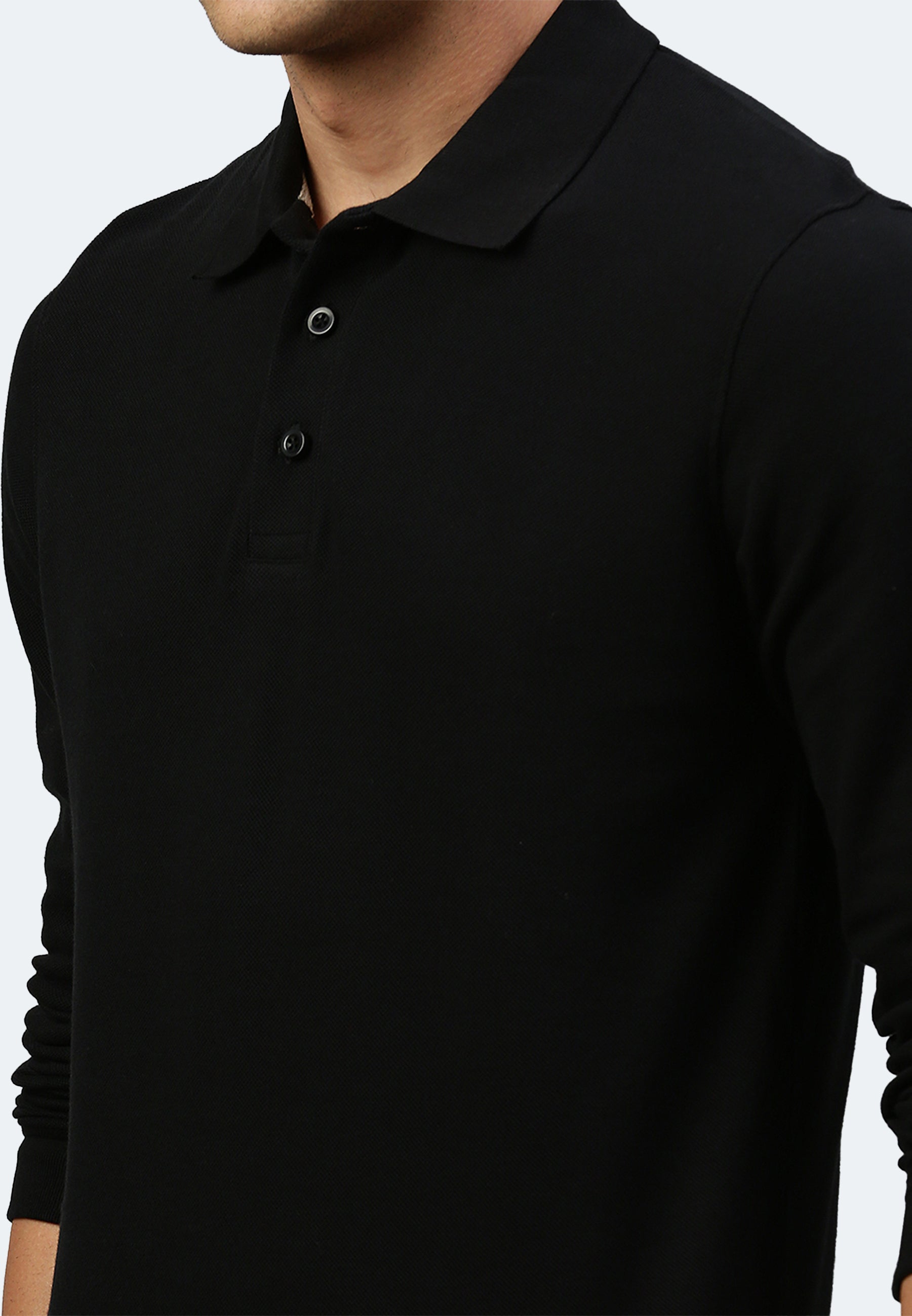 Langarm Baumwoll Piqué Poloshirt Ralph