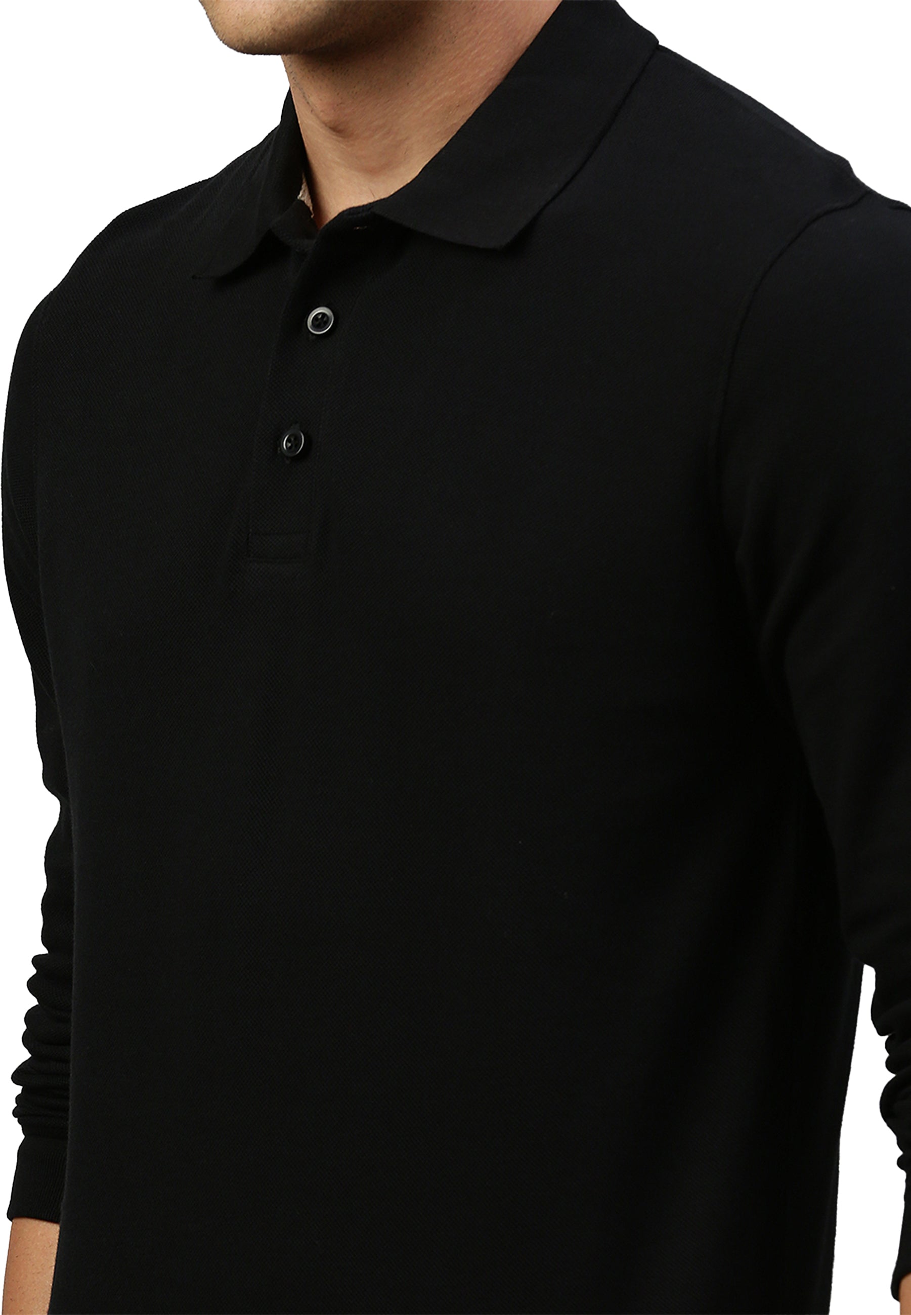 Langarm Baumwoll Piqué Poloshirt Ralph