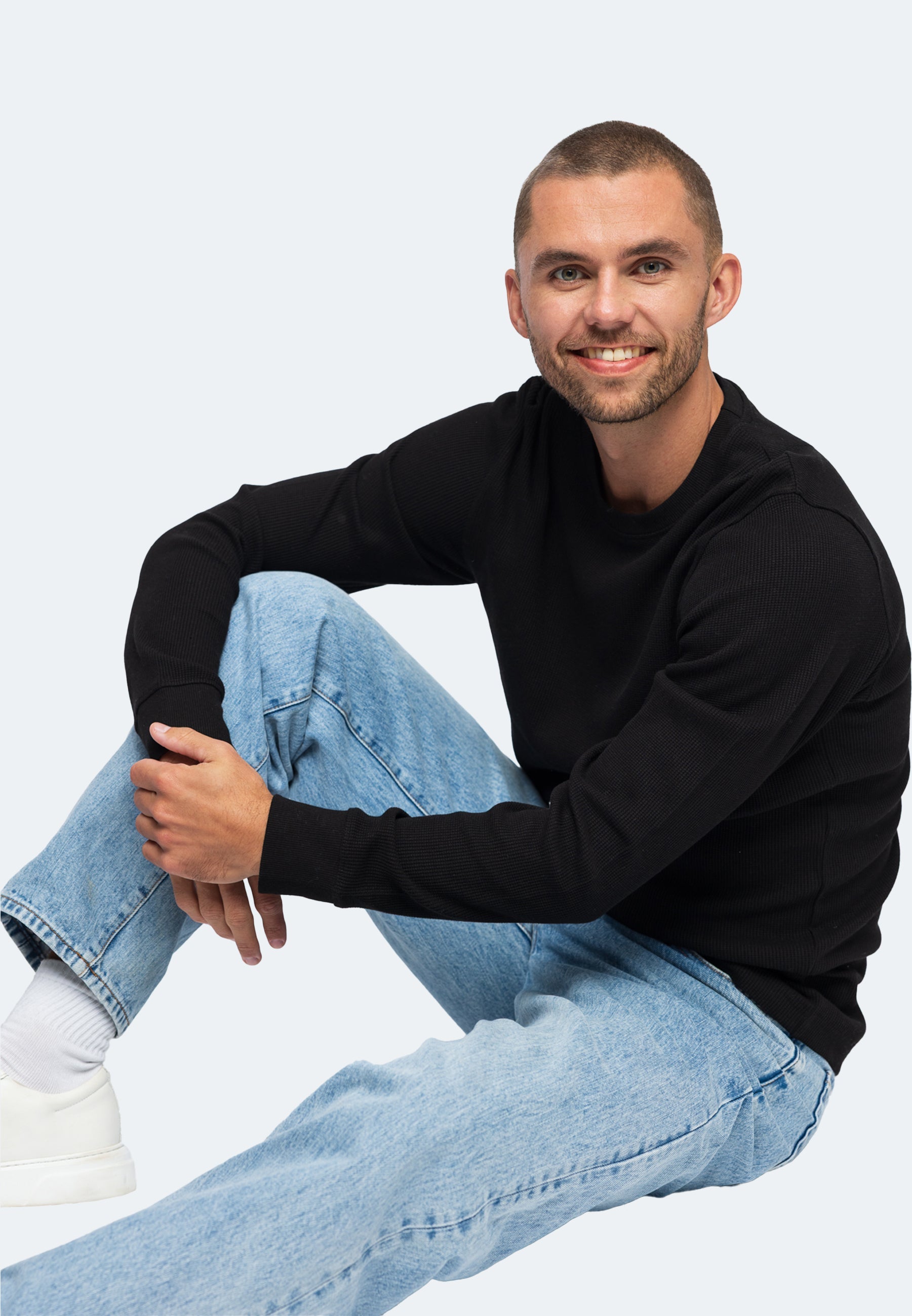 Herren Longsleeve Strickpullover Manuel