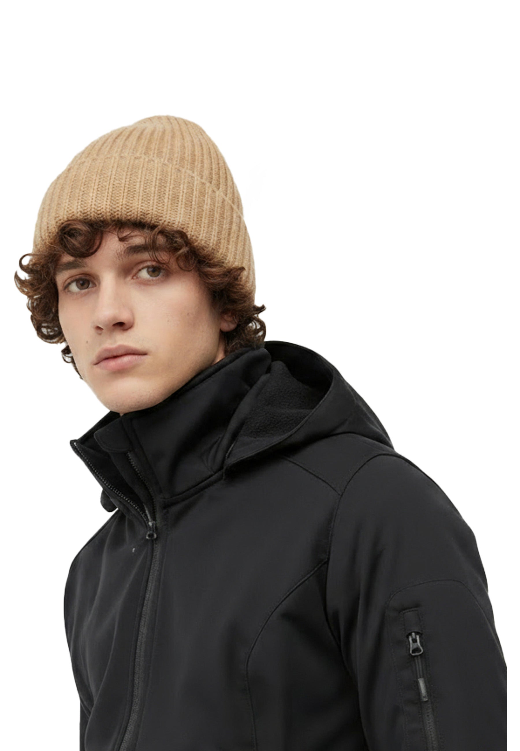 Merino Wolle Beanie mit hohem Umschlag - Malo