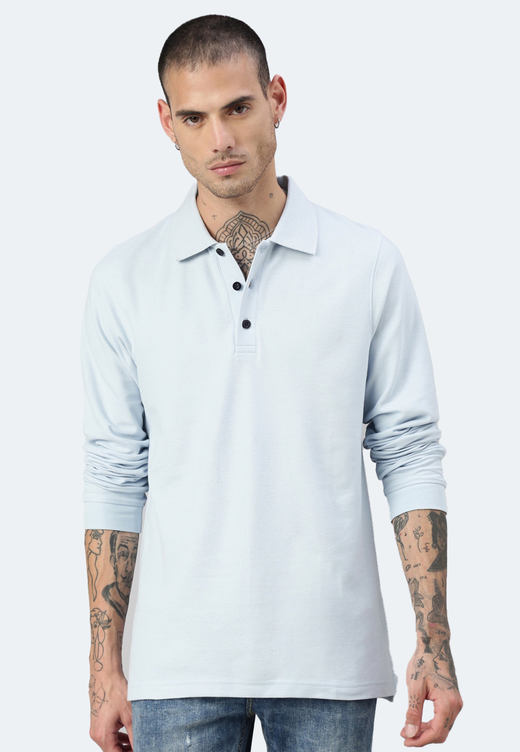 Langarm Bio Baumwoll Piqué Poloshirt Erik