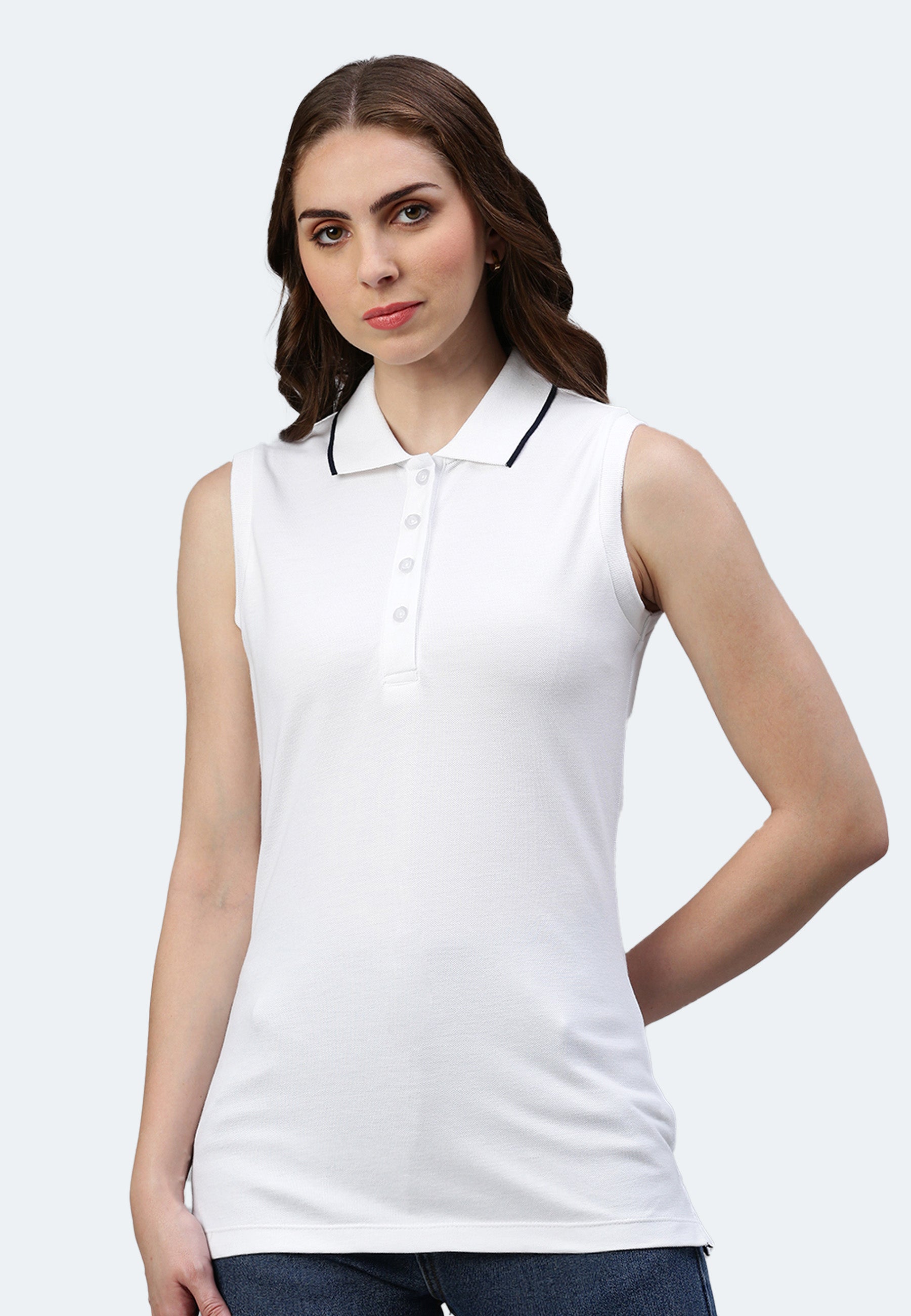 Ärmelloses Airtex Poloshirt Gabriela