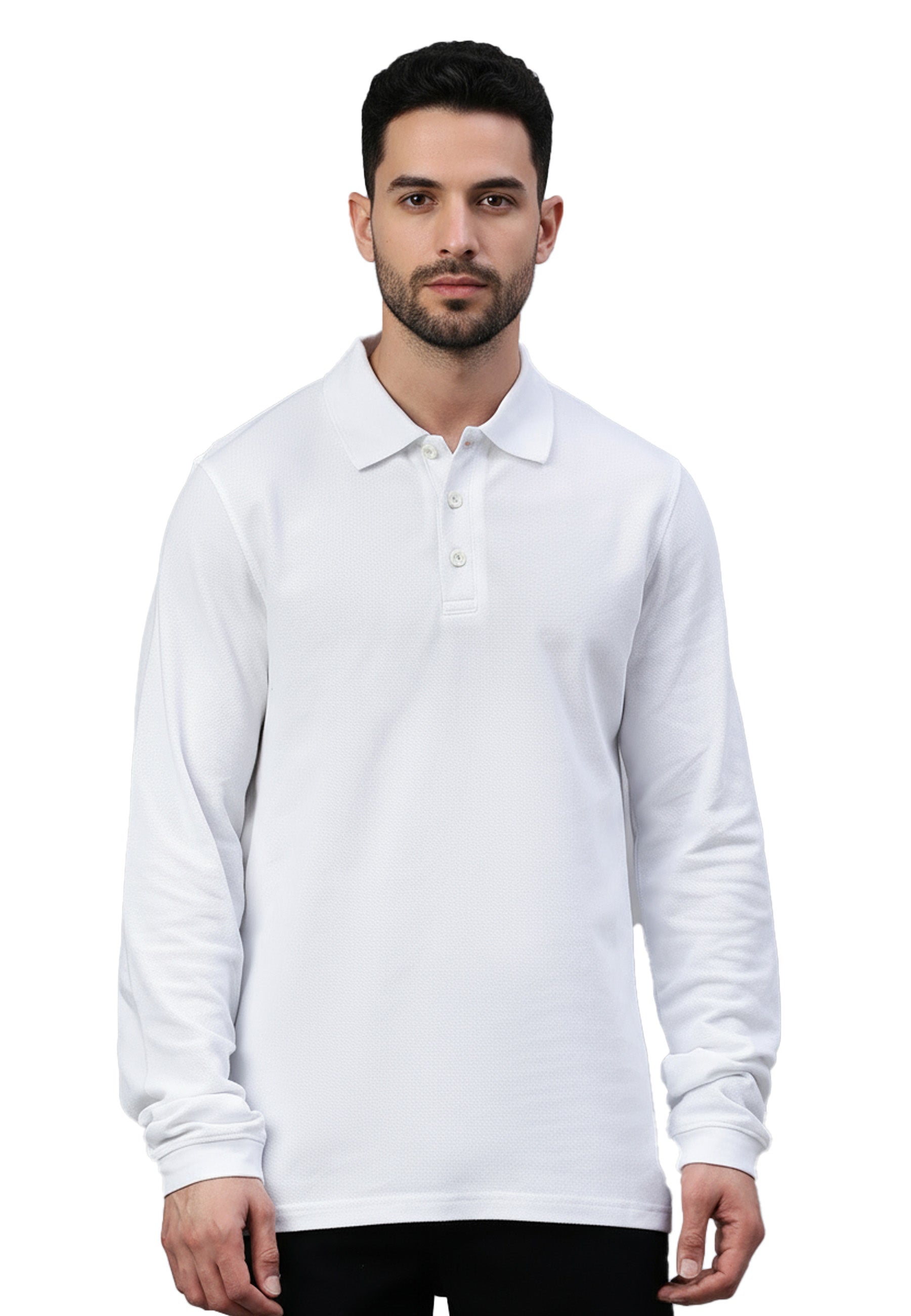 Langarm Baumwoll Piqué Poloshirt Ralph