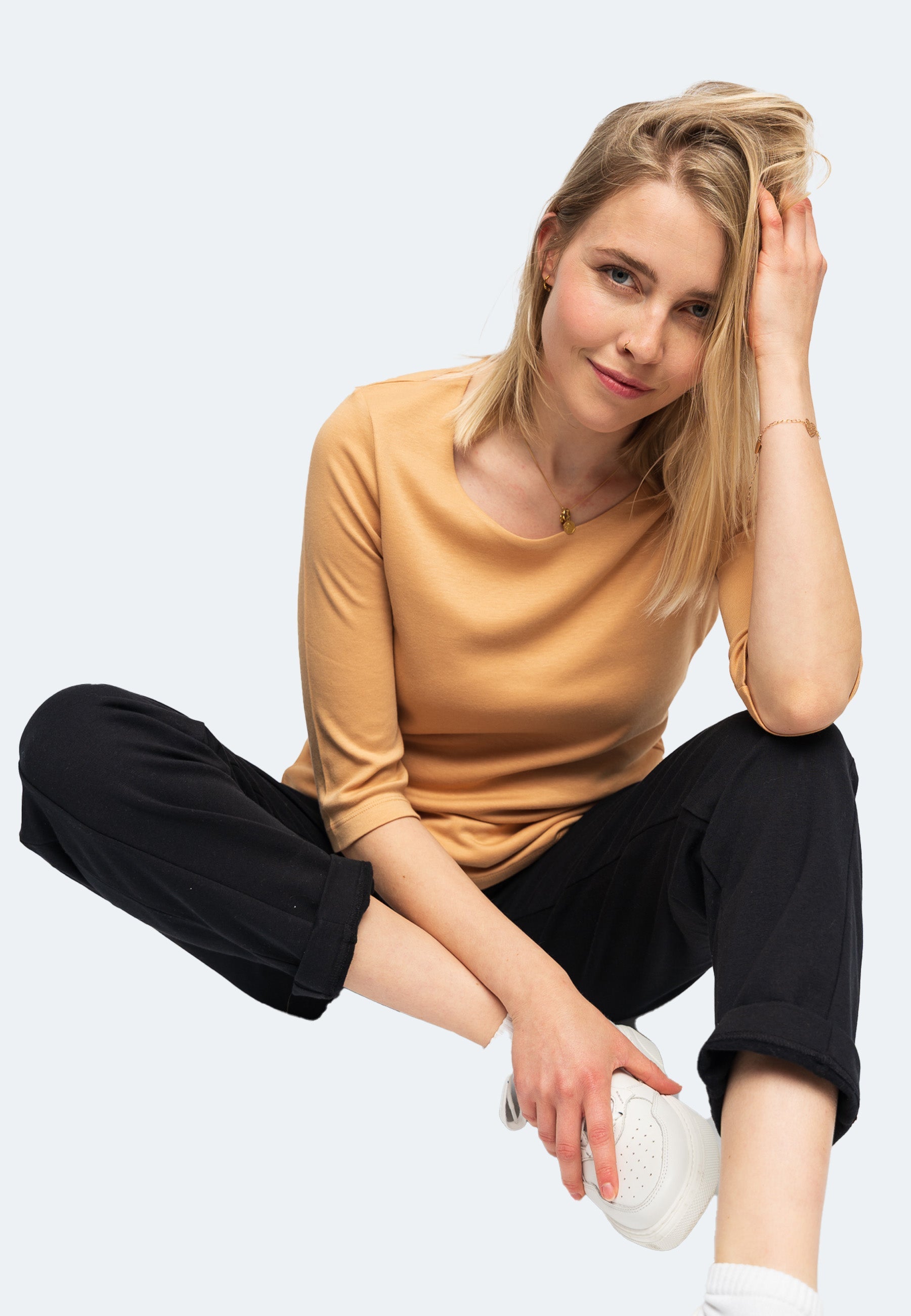 Yasmin Damen Basic T-Shirt 3/4 Arm