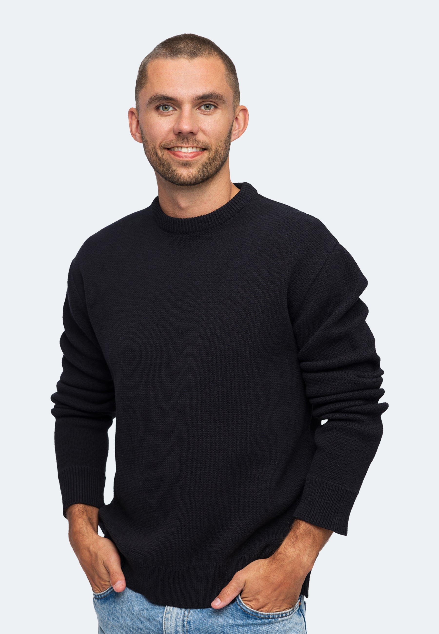 Herren Longsleeve Strickpullover Manuel