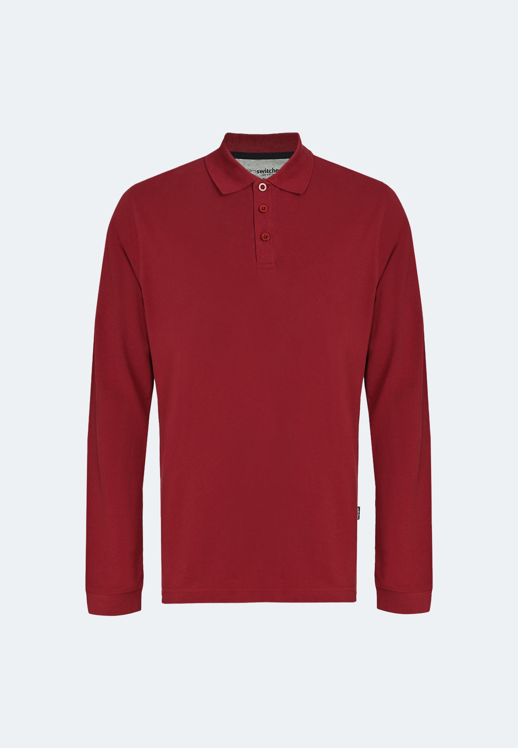 Langarm Baumwoll Piqué Poloshirt Ralph