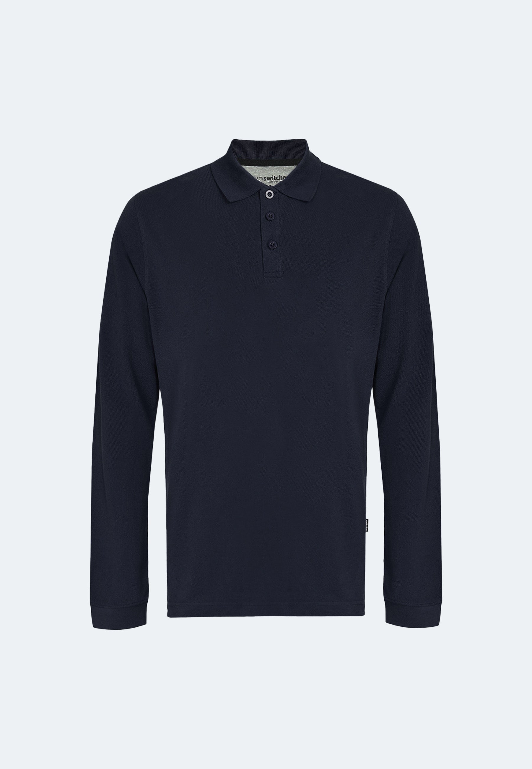 Langarm Baumwoll Piqué Poloshirt Ralph
