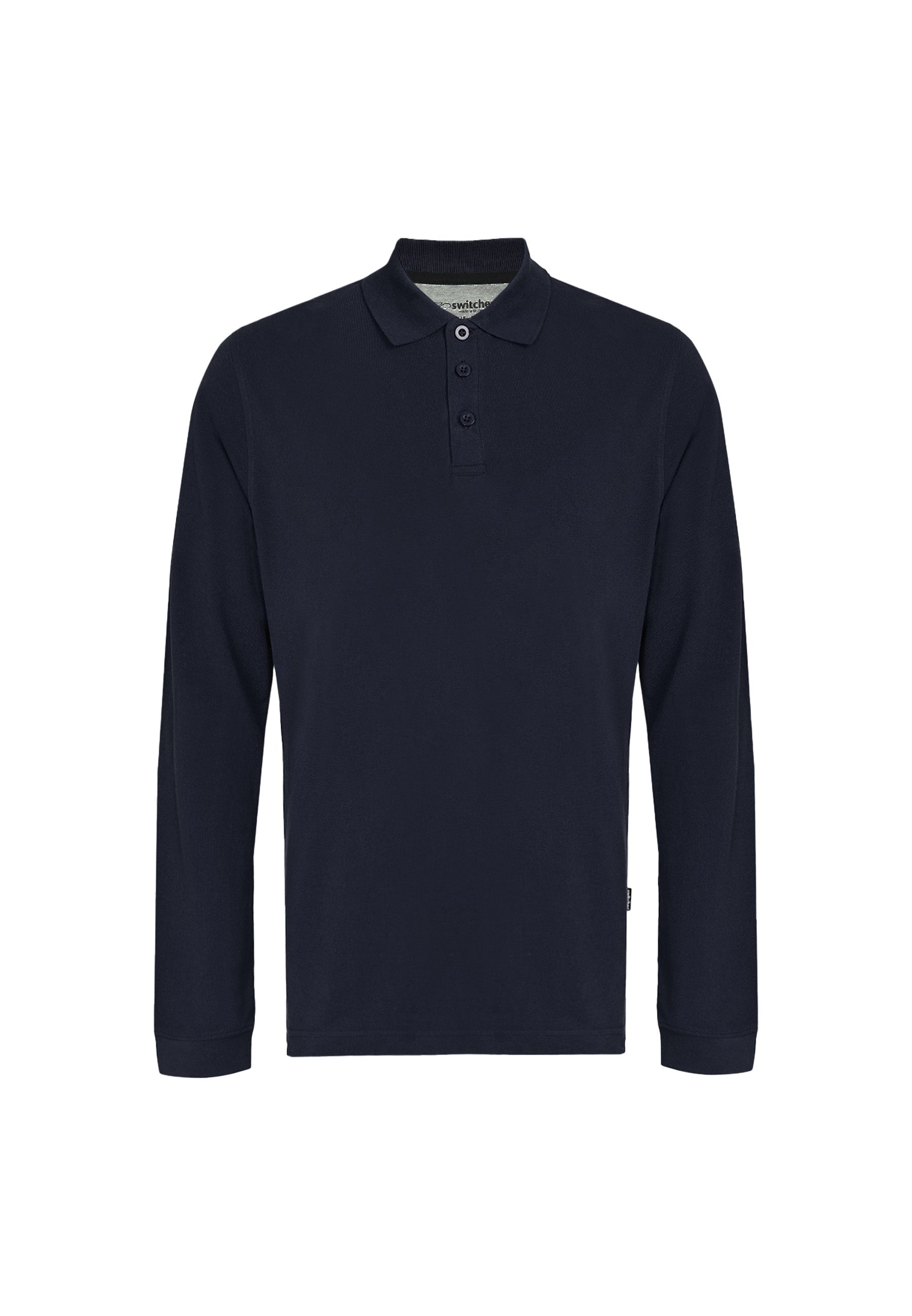 Langarm Baumwoll Piqué Poloshirt Ralph