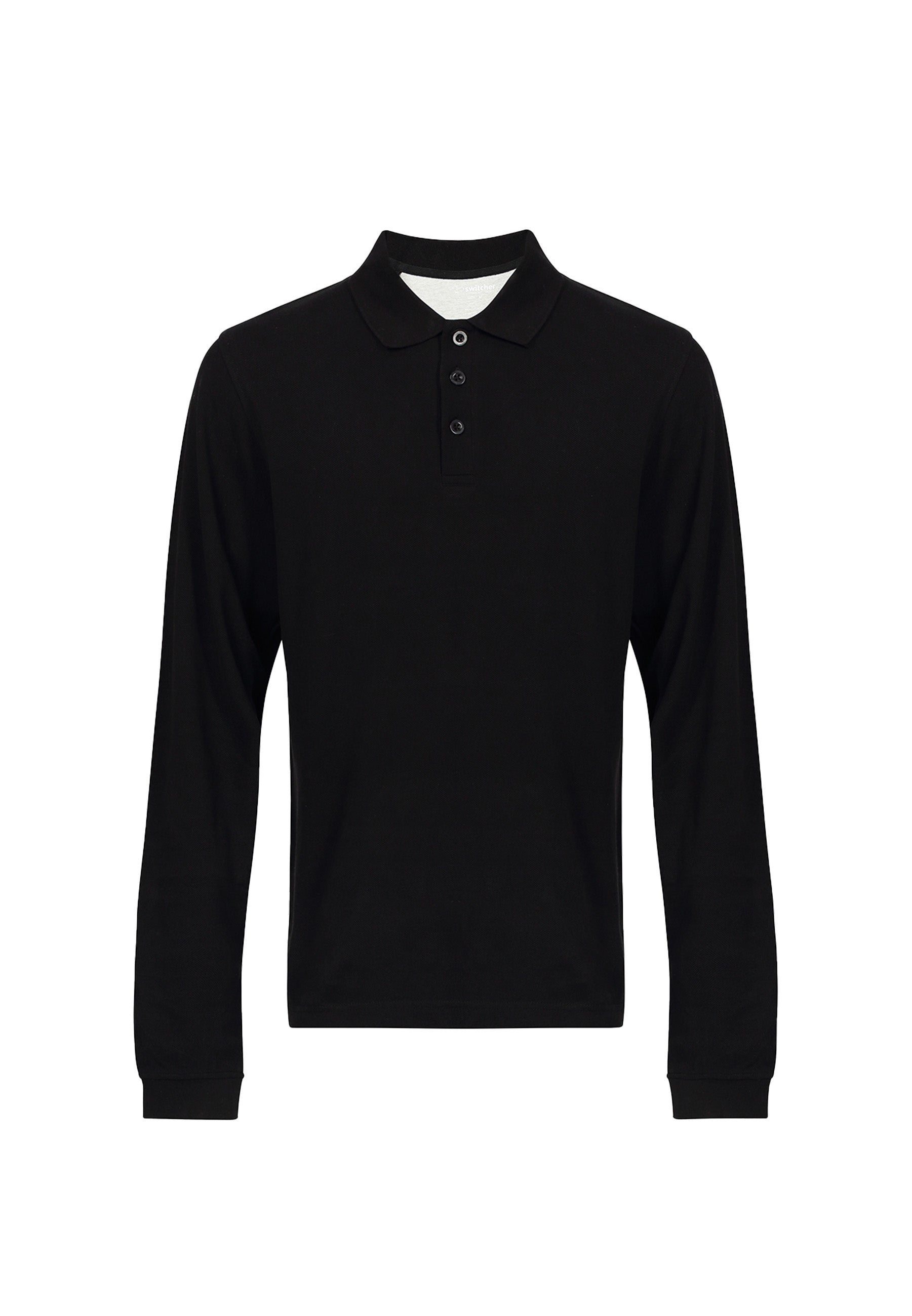 Langarm Baumwoll Piqué Poloshirt Ralph