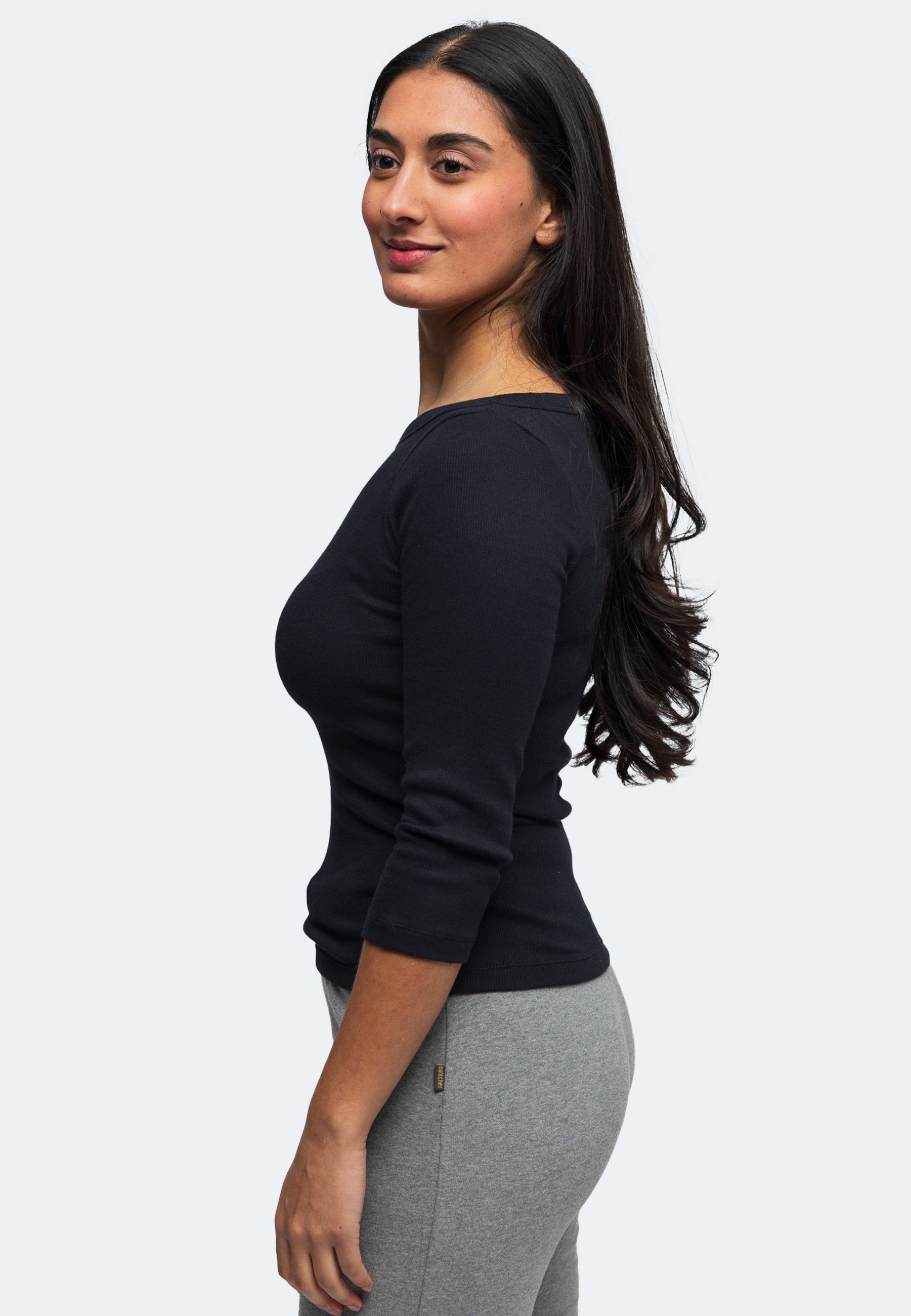 Stretch Langarm-T-Shirt Liane