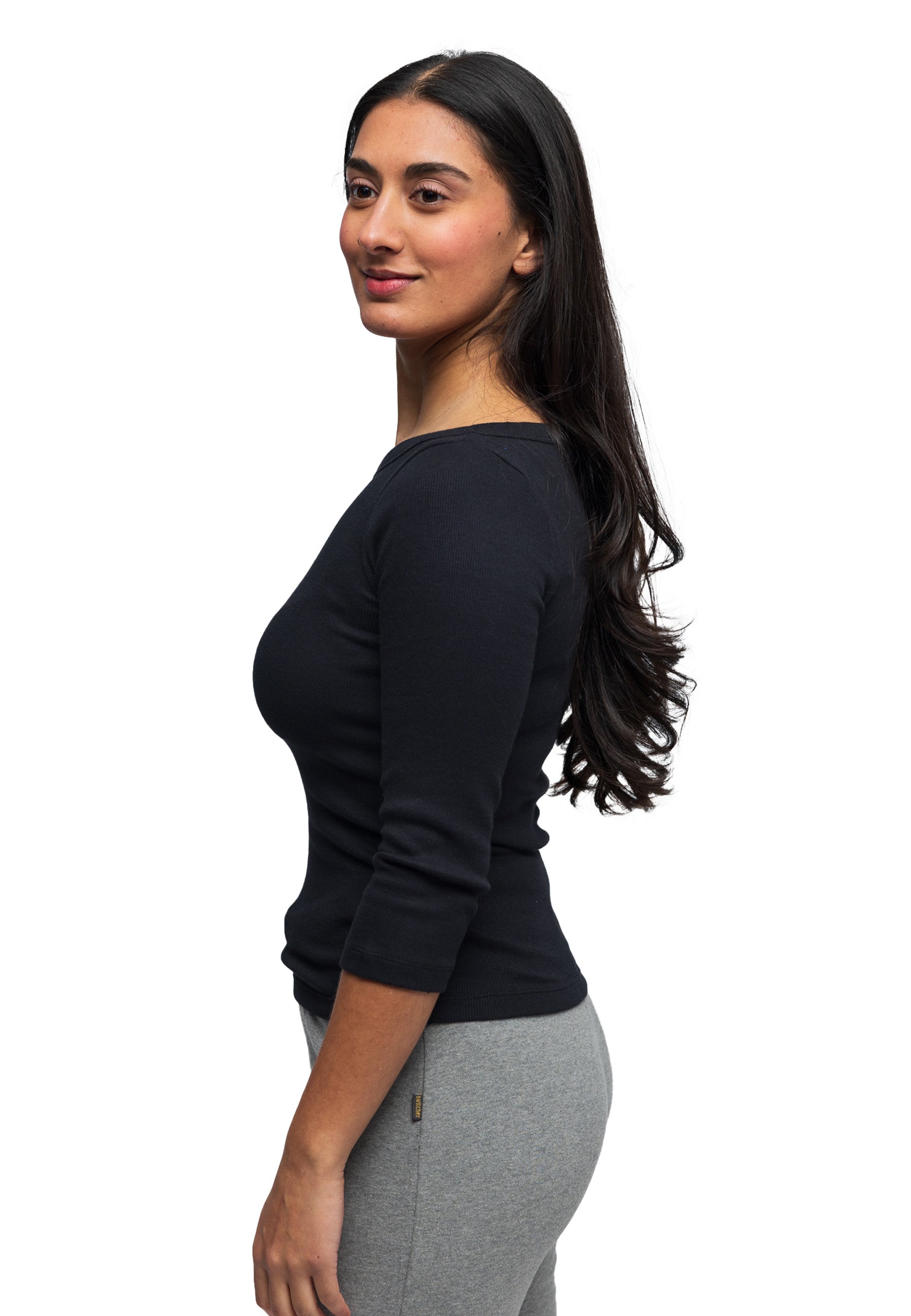 Stretch Langarm-T-Shirt Liane